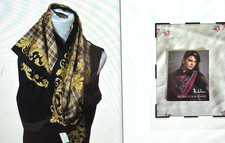 Berkshire Black and gold Polyester Scarf Made in Italy Square and 1988 booklet