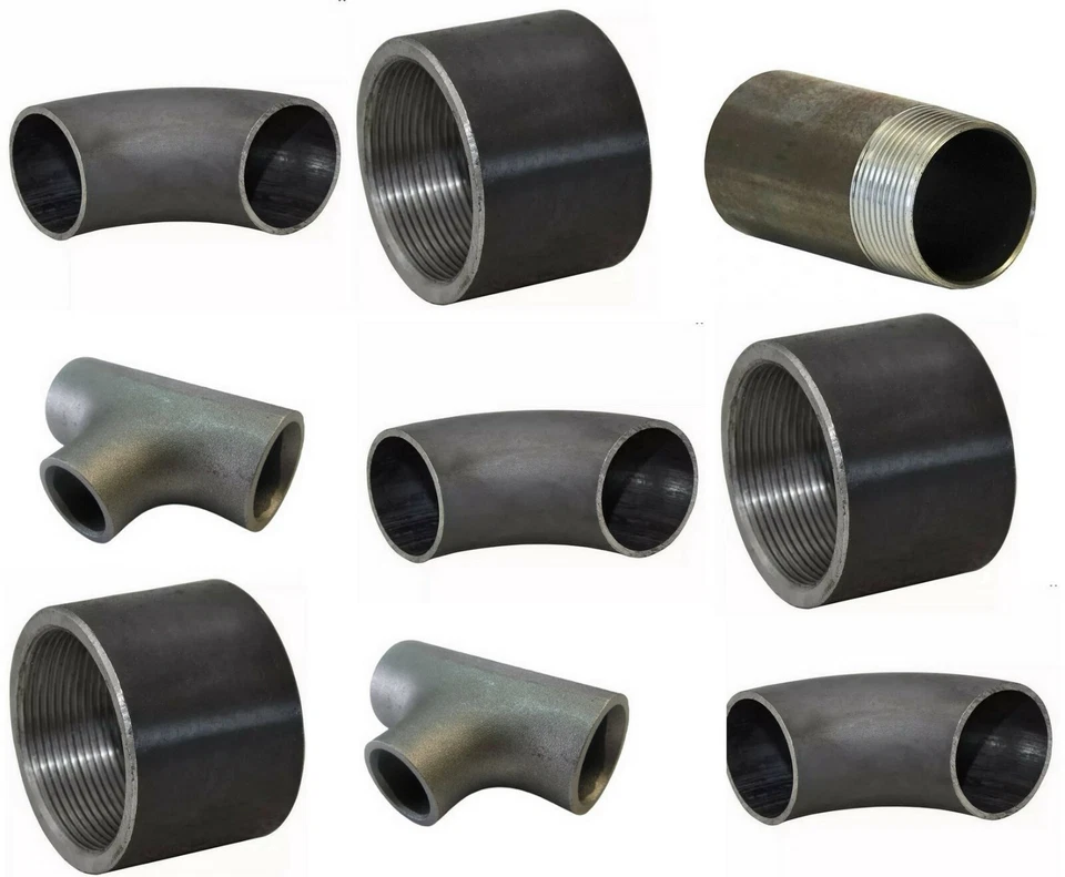 Stahl Schweißbogen Schweißmuffe Rohr SchweißT-stück schwarz Nahtlos 3/8" - 2"