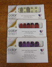NEW Set of 3 COLOR STREET RETIRED HALLOWEEN 100 Nail Polish Strip Glow Sparkle