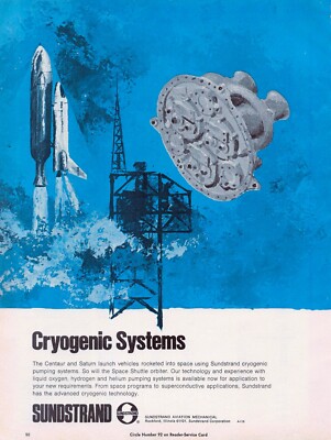 Cryogenic Systems Centaur Saturn Launch Vehicle Rocket To Space Vtg Mag Print Ad