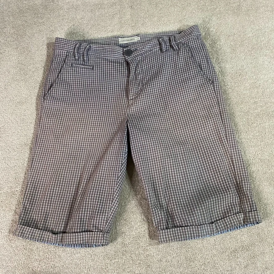Grey checkered shorts sale