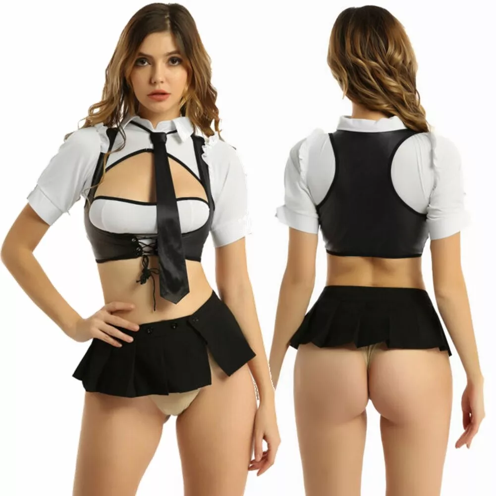 Women s Sexy Cosplay Lingerie Set School Girl Sailor Suit Police
