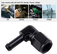 90 Degree 6AN Female to 5/16'' AN6 Swivel Barb Hose Fitting Adapter Aluminum US