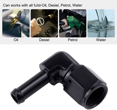 90 Degree AN6 Female 5/16'' 8mm 6AN Barb Hose Fitting Adapter Aluminum 