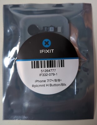 NO TOUCH-ID (SEALED) iFixit iPhone 7/7+/8/8+ replacement home button black