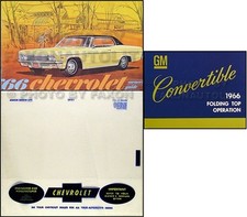 1966 Chevy Impala Convertible Owners Manual Set Owner Guide Top Book Envelope