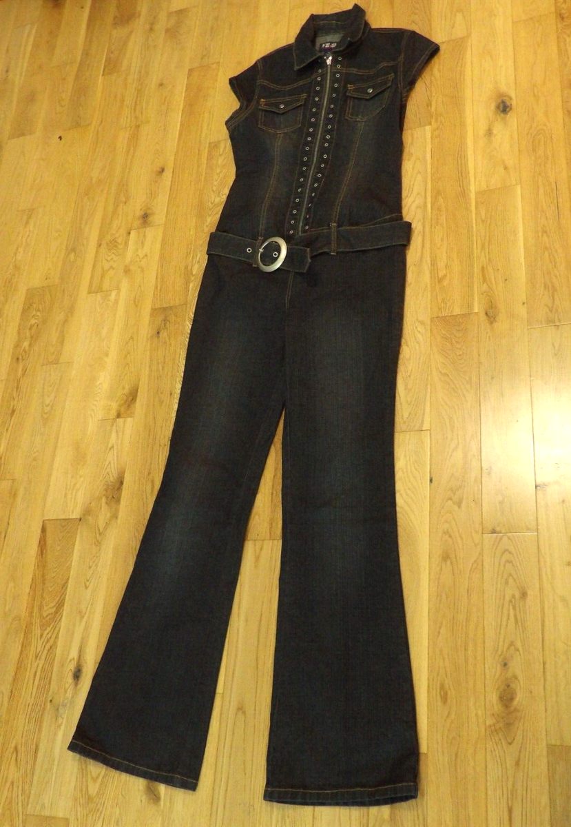 Vtg HI JEANS One Piece Jumpsuit Zip Up Biker Style Belted Vtg HI JEANS One Piece Jumpsuit Zip Up Biker Style Belted