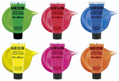 Stargazer Body Paint Neon UV Reaktiv Festival Gesicht Festival Make Up Schweißfest