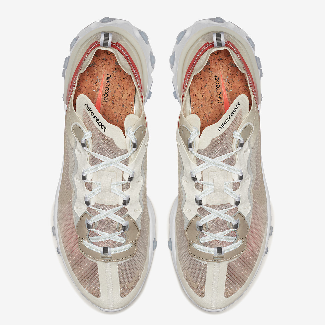 Nike MEN'S React Element 87 Sail/Rush Orange SIZE BRAND NEW w