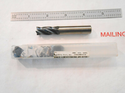 NEW SIEM USA 7/16'' DIA. X 1'' LOC X 2-3/4'' OAL C.C. 4 FL. CARBIDE SQUARE ENDMILL