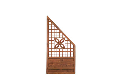 WOLIN Sichtschutzzaun Gartenzaun Dichtzaun Holz Garten Teak 89x179cm Werth-Holz