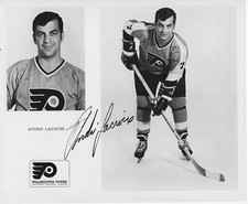 Andre Lacroix Autographed Signed 8x10 RARE Philadelphia Flyers Press Photo w/COA