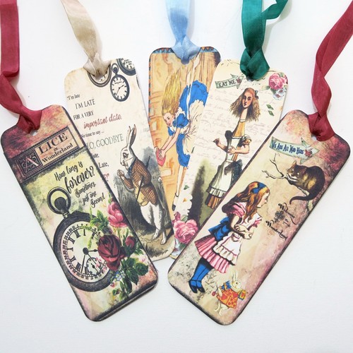 Alice in Wonderland Bookmarks-Favours-Cheshire Cat-Tea Party-Rabbit - Picture 4 of 5
