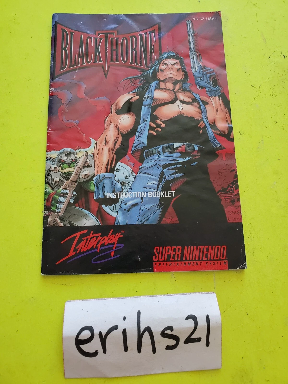 Blackthorne Super Nintendo SNES Instruction Manual ONLY Authentic