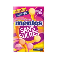 Mentos Candy | Bonbons Tendres Dragéifiés Sans Sucresoût Fruit | 1,7 Oz /49,5G