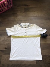 LILYS OF BEVERLY HILLS Vintage Tennis Polo White W Blue Trim Womens Size L