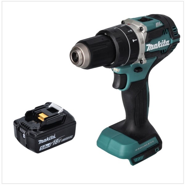 Makita Dhp 484 T1 Akku Schlagbohrschrauber 18 V 54 Nm Brushless + 1X Akku 5,0 Ah-image