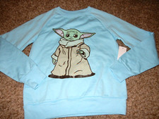 7H NWT Size M 7-9 STAR WARS Baby YODA The CHILD Crew Sweatshirt Shirt Top