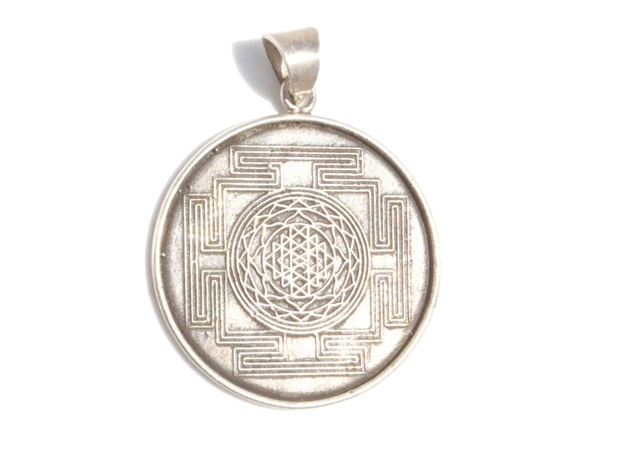 Sri yantra pendant shop in sterling silver