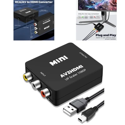 Convertisseur RCA vers HDMI 1080P Adaptateur AV pour PS2/Xbox/DVD - Photo 1/4
