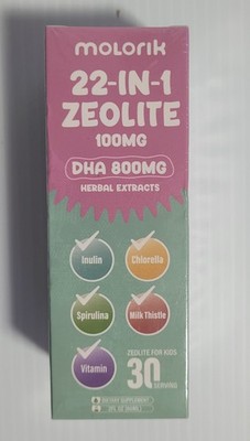 Molorik 22-in-1 Zeolite 100mg DHA 800mg Herbal Extracts Detox For Kids 7/27 NEW
