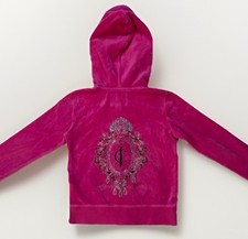 Y2K Juicy Couture Tracksuit Jacket Kids 4-5 Pink Terry Cloth Full-Zip Hoodie