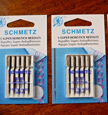 Schmetz Nonstick Home Sewing Machine Needles 2 packages of 5 size 90/14 NEW