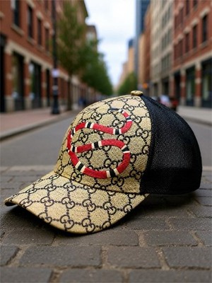 Cappellino da baseball Gucci GG con rete in nero taglia M design