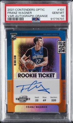 2021 CONTENDERS OPTIC VARIATION-AUTO-ORANGE  #101 FRANZ WAGNER 21/25 PSA 10