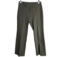 Eileen Fisher Ponte Knit Straight Leg Trousers Olive Green Womens Size PP