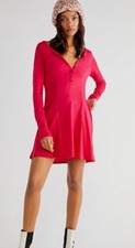 NWOT miles of henley mini free people dress medium pink rose