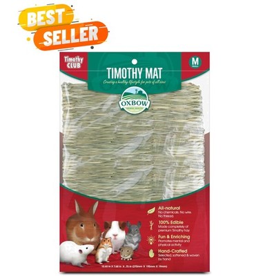 Natural Timothy Hay Mat   Small Animal Enrichment for Comfort & Chewing Fun