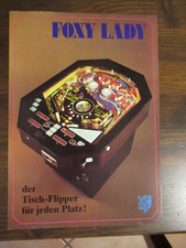 Flyer-Pubblicità Flipper LOWEN-AUTOMATEN Pinball -"FOXY LADY" GERMANY-ORIGINALE