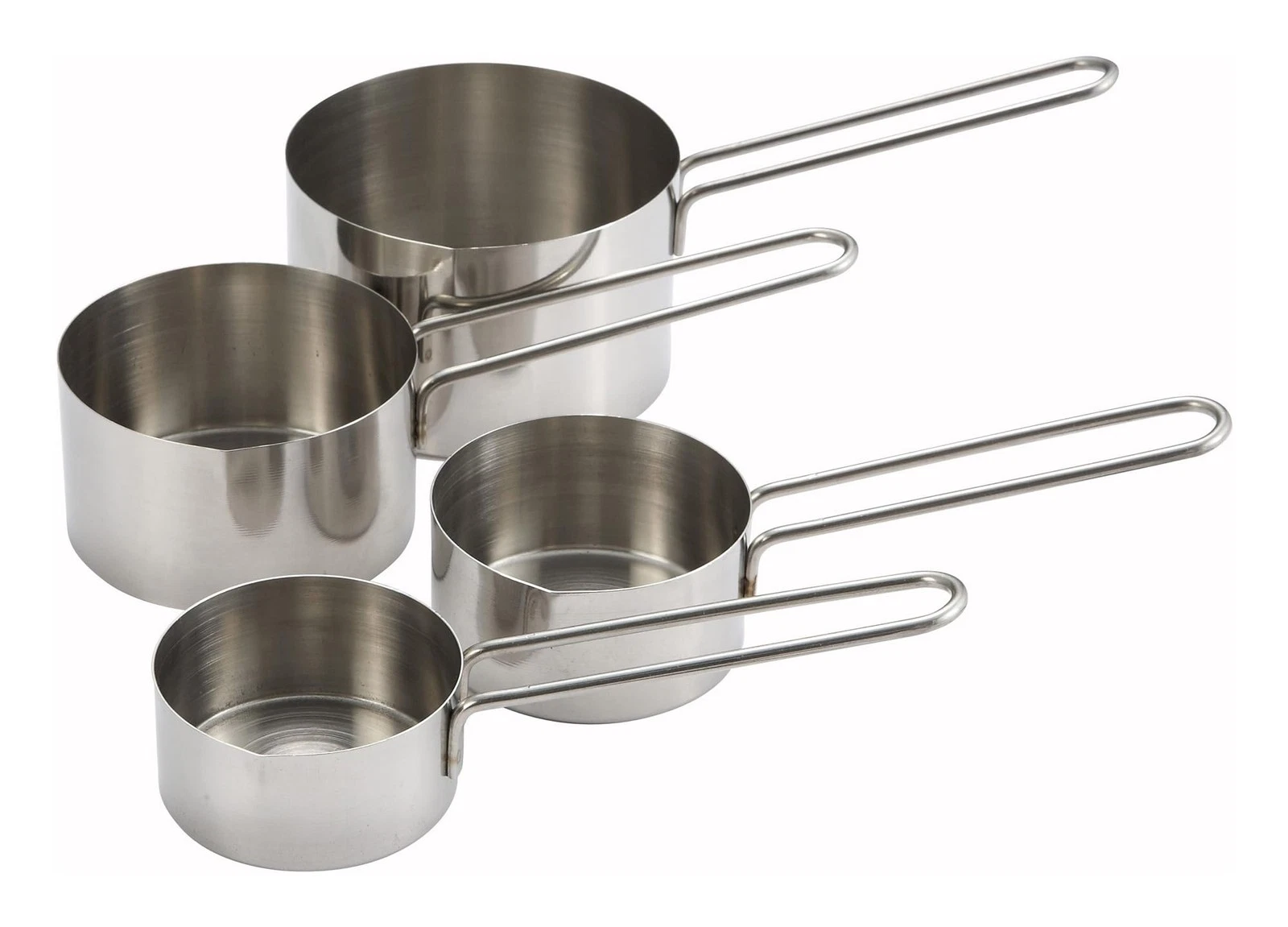 Winco 4-Piece Measuring Cup Set, Stainless Steel