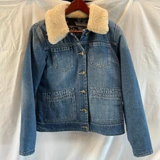 Idyllwind by Miranda Lambert Denim Reversible Blanket Jacket Womens XS Button