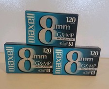 Maxell 8mm GX-MP 120 Camcorder Video Cassette Tapes   Lot of 3   NEW  Sealed