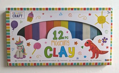 12 Farben Modelliermasse Streifen; Kunst Handwerk Plastilin; Kinder Schule Projekte 