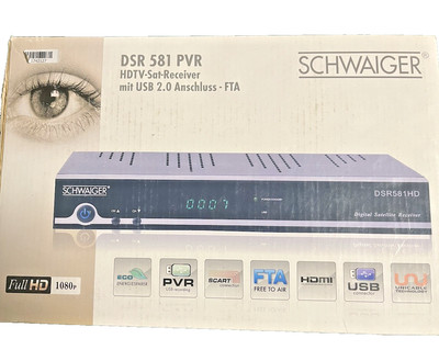 Schwaiger DSR 581 PVR HDTV SAT-RECEIVER Full HD Satelliten Receiver Sat Neu