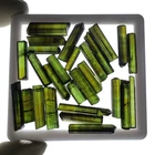 Botanical Pillars~ 27 PC Natural Green Tourmaline 11mm-24mm Rough Gemstones Lot