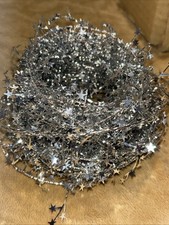 Vintage Roll Of Silver Star Tinsel Wire Garland W1 Vintage Roll Of Silver Star Tinsel Wire Garland W1