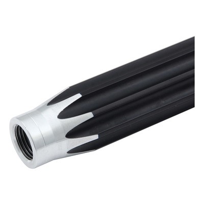 Quickcar 08-110, One 8mmin Aluminum Scalloped Tube - 11in Black Anodized