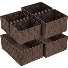 Woven Storage Baskets for Organizing 6 Pack, Large&Small Storage Cube Bins Se...