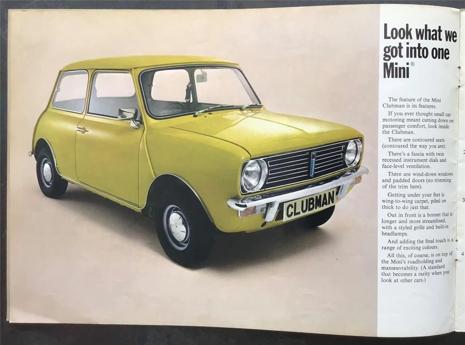 MINI Car Range Sales Brochure 1974 #3040  850 1000 Clubman ESTATE 1275GT - Image 3 of 4