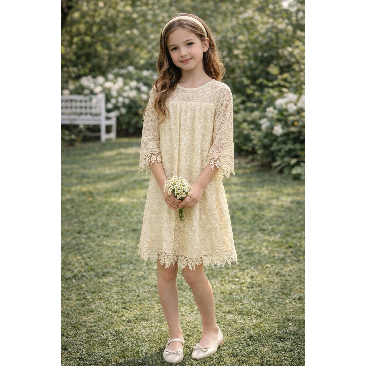 Rare Editions Ivory Lace Dress Tunic Girls 10 Victorian Wedding Holiday NWT