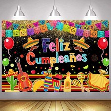 Fiesta Backdrop Festival Cinco De Mayo Party Photo Background Banner Decor