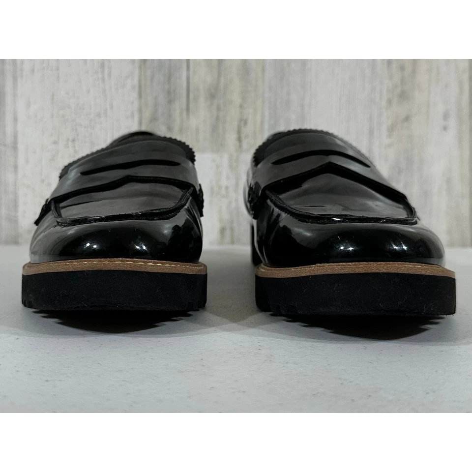 Mocasines Franco Sarto Penny para mujer charol negro imitación cuero talla 7,5 Foto 3 de 4