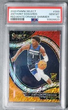 2020-21 Panini Select - Courtside Anthony Edwards #300 Red White Orange Shimmer 