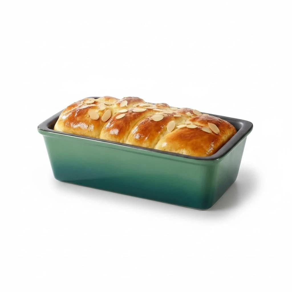 Gradient Green Ceramic Bread Loaf Pan for Baking Bread, 10x6 Inch Nonstick St...