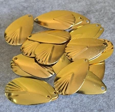 (25) Brass Spinner Blades Indiana Fluted Size 6 Stamped From Solid Brass+Lacquer