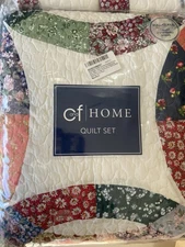 Quilt Set Full Queen Size Blush Multicolored Lightweight (90 X96) 3 Pieces